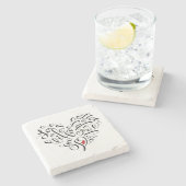 Liebe Das Leben, das du lebst Steinuntersetzer (Seitenansicht)