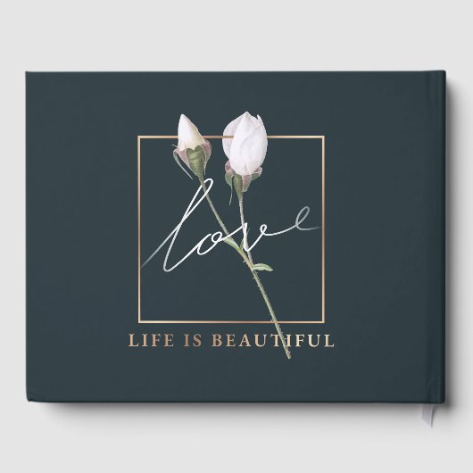 Liebe Das Leben ist wunderschöne Rose Gästebuch (Rückseite)