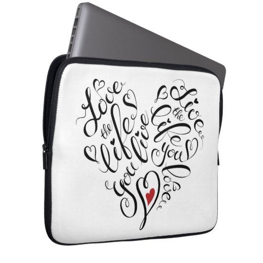 Liebe das Leben leben Sie Laptopschutzhülle (Vorne Rechts)