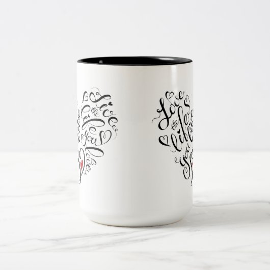 Liebe das Leben leben Sie Zweifarbige Tasse (Mittel)