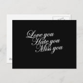 Liebe, dass du dich hasst Miss dich traurige lusti Postkarte (Vorne/Hinten)