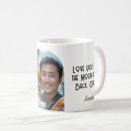 Liebe, dass du zum Mond vägst, ich benutzerdefinie Kaffeetasse (VorderseiteRechts)