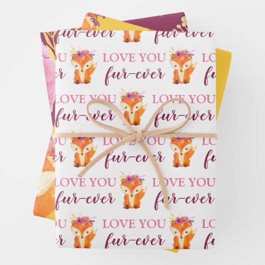 Liebe, dass man immer Fox-Papierblätter umhüllt Geschenkpapier Set (Beispiel)