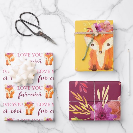 Liebe, dass man immer Fox-Papierblätter umhüllt Geschenkpapier Set (Vorderseite)