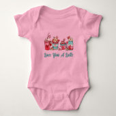 Liebe, dass Sie eine Latte auf rosa Baby Bodysuit Baby Strampler (Vorderseite)