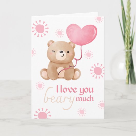 Liebe, dass Sie viel Teddy Bär Kids Valentine Karte (Vorderseite)