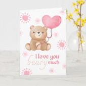 Liebe, dass Sie viel Teddy Bär Kids Valentine Karte (Gelbe Blume)