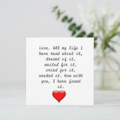 Liebe Day Holiday Card Feiertagskarte (Stehend Vorderseite)