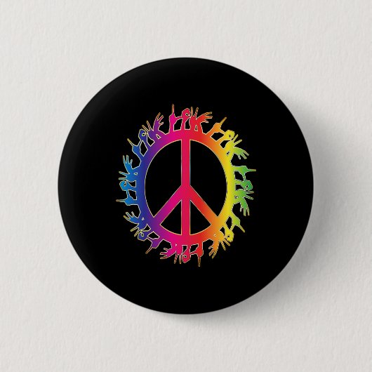 Liebe Deaf Peace Sign Language Handredner Button (Vorderseite)