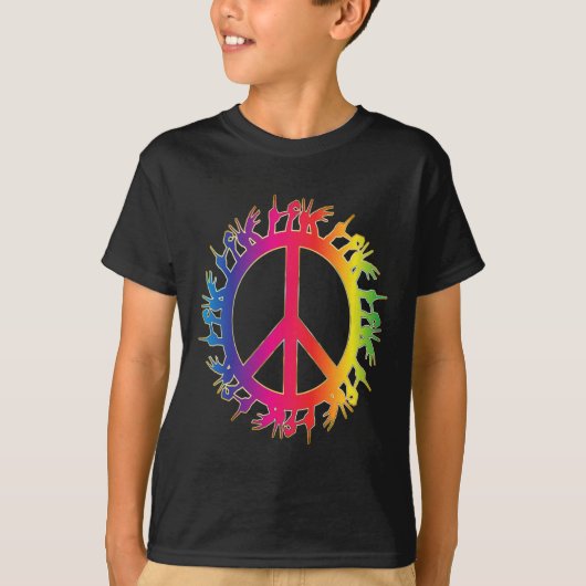 Liebe Deaf Peace Sign Language Handredner T-Shirt (Vorderseite)