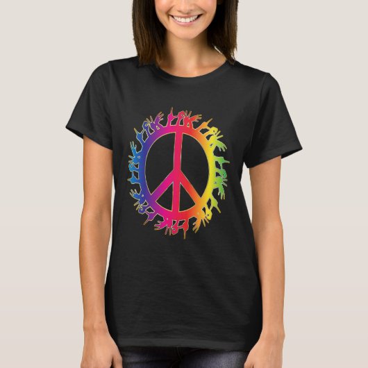 Liebe Deaf Peace Sign Language Handredner T-Shirt (Vorderseite)