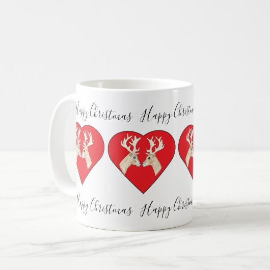 Liebe Deers Weihnachten Kaffeetasse (Vorderseite Links)
