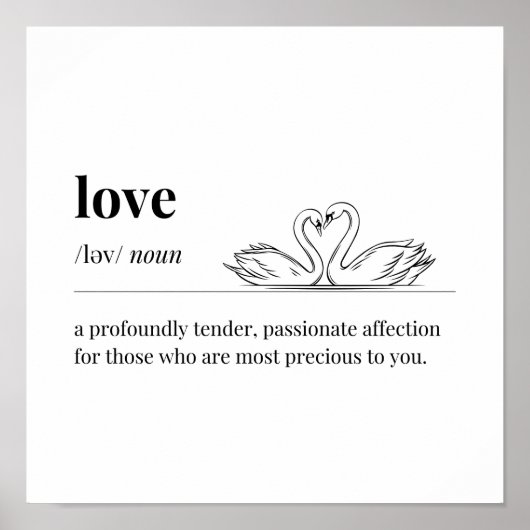 Liebe Definition Swans Poster (Vorne)