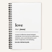 Liebe Definition Wedding Journal Notizblock (Vorderseite)
