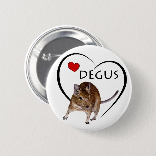 Liebe Degus Abzeichen Button (Vorne & Hinten)