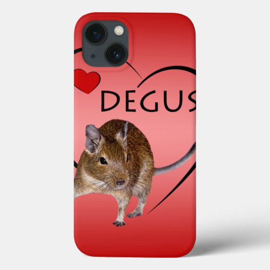 Liebe Degus iPad Case (Rosa/Rot) (Rückseite)