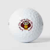 Liebe dein Herz mit Owl! -Eule Golfball (Vorderseite)