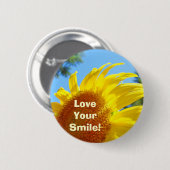 Liebe Dein Lächeln! Knöpfe Sommerblumen Button (Vorne & Hinten)