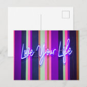 Liebe dein Leben farbenfrohe positive Worte Postkarte (Vorne/Hinten)
