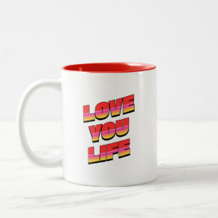 LIEBE DEIN LEBEN ZWEIFARBIGE TASSE