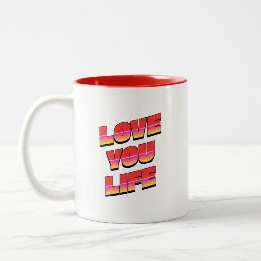 LIEBE DEIN LEBEN ZWEIFARBIGE TASSE (Links)