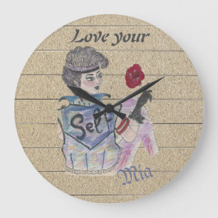 🕰️ "Liebe dein Selbst" Personalisierte Wall-Uhr Große Wanduhr