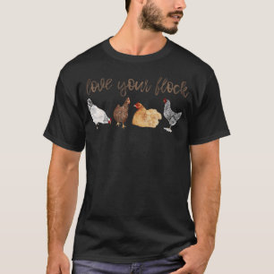 Liebe deine Herde Hühner Henne Wasserfarbe Farmhau T-Shirt