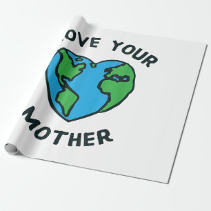 Liebe deine Mutter Erde Herz Geschenkpapier