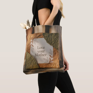 Liebe deine Mutter Erde Öko-Geschenk Vintage-Kunst Tasche