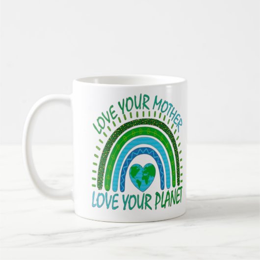 💚 Liebe deine Mutter, liebe deinen Planeten 🌍 Kaffeetasse (Links)