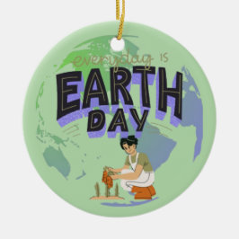 "Liebe Deine Mutter: Tag der Erde jeden Tag" Keramik Ornament