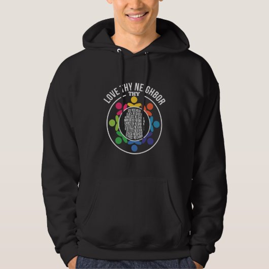 Liebe Deine Nachbarin liebt gleiche Menschenrechte Hoodie (Vorderseite)