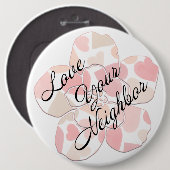 Liebe deinen Nächsten Herzensblume Button (Vorne & Hinten)
