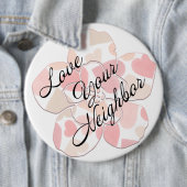 Liebe deinen Nächsten Herzensblume Button (Beispiel)