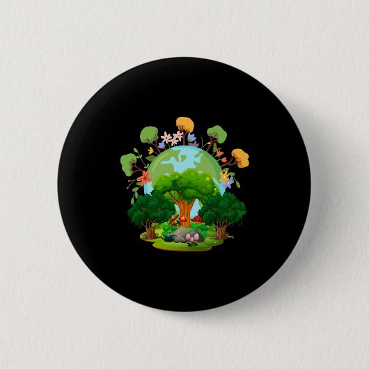 Liebe deinen Planeten Mutter Erde T-Shirt Button (Vorderseite)