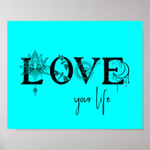 Liebe deines Lebens Stars Lotus moon Libellen Poster