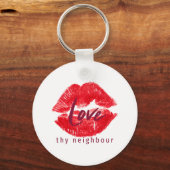 Liebe deines Nachbarziels werfen Kissen Getränke C Schlüsselanhänger (Vorderseite)