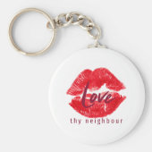 Liebe deines Nachbarziels werfen Kissen Getränke C Schlüsselanhänger (Vorne)