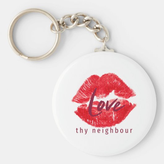 Liebe deines Nachbarziels werfen Kissen Getränke C Schlüsselanhänger (Vorne)