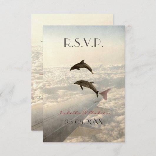 Liebe Delphine - Hochzeit RSVP (Vorne/Hinten)