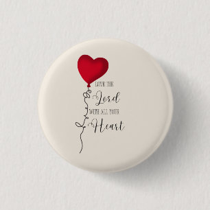 Liebe den Herrn & Herzballon Button