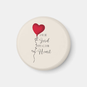 Liebe den Herrn  & Herzballon Magnet