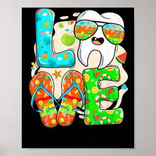 Liebe Dental Leben Süße Zahn Flip Flops Sommer Poster