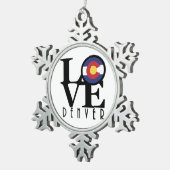 LIEBE Denver Schneeflocken Zinn-Ornament (Rechts)