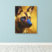 Liebe der Afrikanischen Wildhundin-Kunst Leinwanddruck (Insitu (Holzboden))