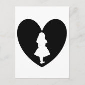 Liebe der Alice im Wunderland in Schwarz und Weiß Postkarte (Vorderseite)