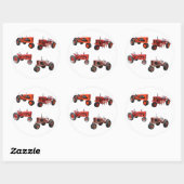 Liebe der alten roten Traktoren Runder Aufkleber (Blatt)