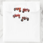 Liebe der alten roten Traktoren Runder Aufkleber (Tasche)