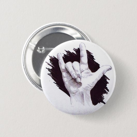 LIEBE DER AMERIKANISCHES ZEICHEN-SPRACHENi SIE Button (Vorne & Hinten)