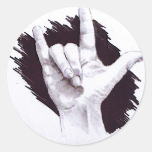 LIEBE DER AMERIKANISCHES ZEICHEN-SPRACHENi SIE Runder Aufkleber